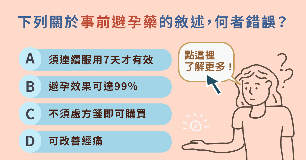 避孕族注意 事前避孕藥正確吃法 事後避孕的黃金時間 Ihealth